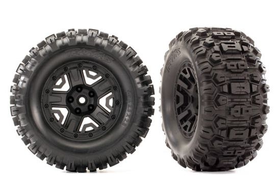 Fjernstyret bilTraxxas Tires & Wheels Sledgehammer Black 2.8" 4WD (2 stk)dækTraxxas