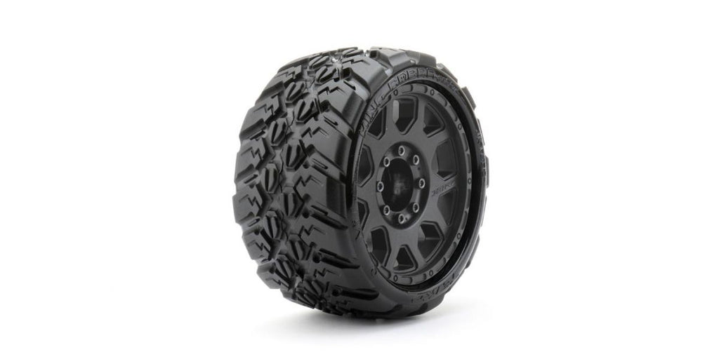 Fjernstyret bilExtreme Tyre for Maxx Low Profile King Cobra Belted 3.8"Black Rim (2)HjulJetko