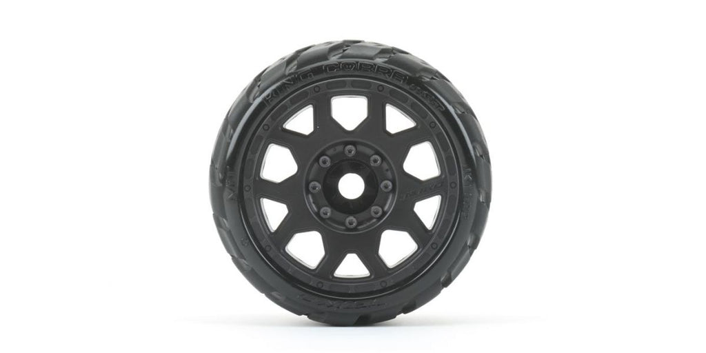 Fjernstyret bilExtreme Tyre for Maxx Low Profile King Cobra Belted 3.8"Black Rim (2)HjulJetko