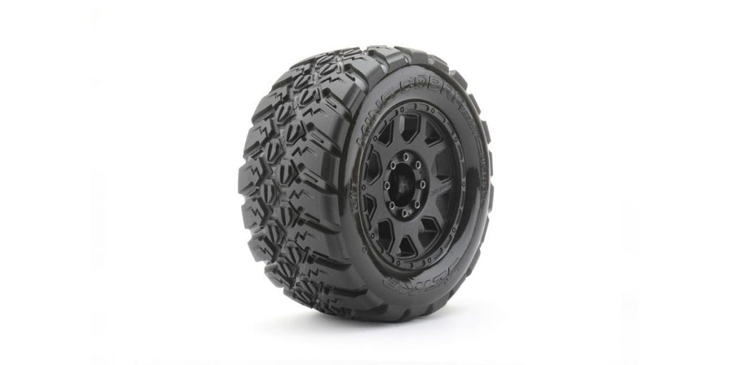 Fjernstyret bilExtreme Tyre Monster Truck King Cobra Belted 3.8" 17mm Black Rims (2)HjulsætJetko