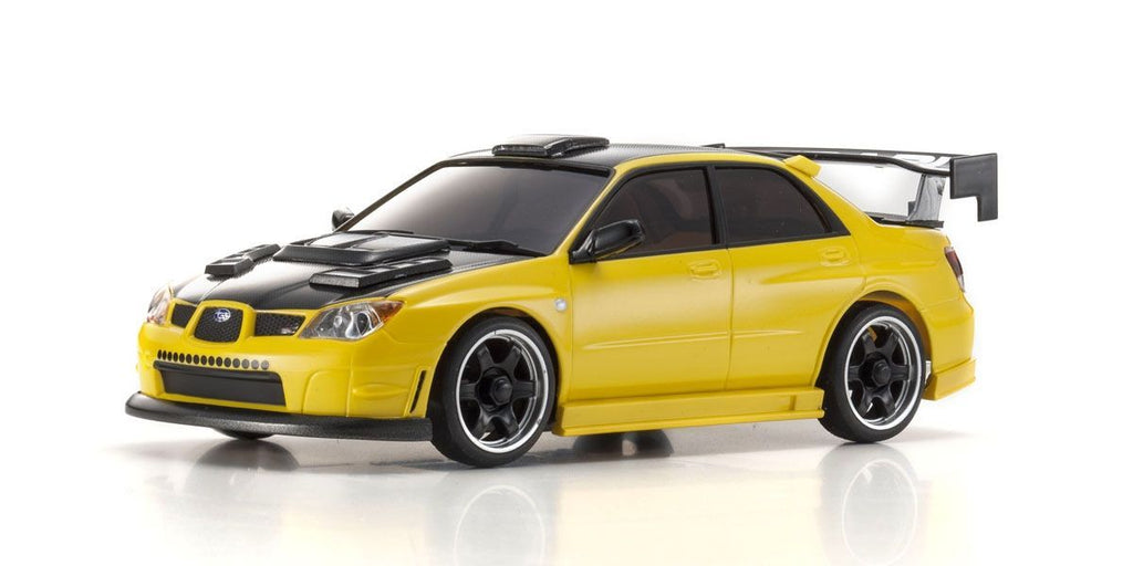 Fjernstyret bilMini-Z AWD Subaru Impreza Aero Kit CFRP Hood Yellow (MA-020/KT531P)Mini zKyosho